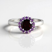 Anello in argento con Rodolite Lampone