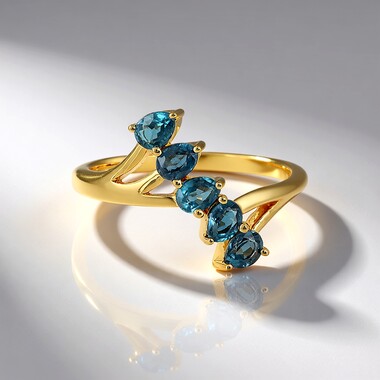 Bague en argent et Kyanite bleu pétrole