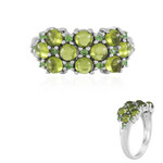 Anillo en plata con Vesuvianita