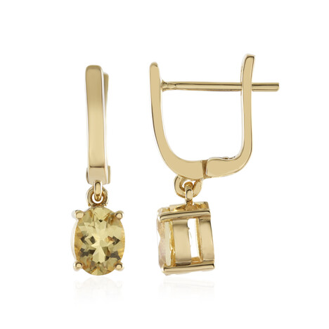 Gelber Beryll-Silberohrringe