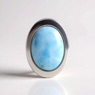 Zilveren hanger met een larimar (MONOSONO COLLECTION)