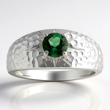 Anillo en plata con Turmalina cromada