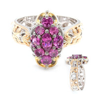 Magenta-Granat-Silberring (Gems en Vogue)
