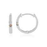 Orecchini in argento con Diamante Champagne I2