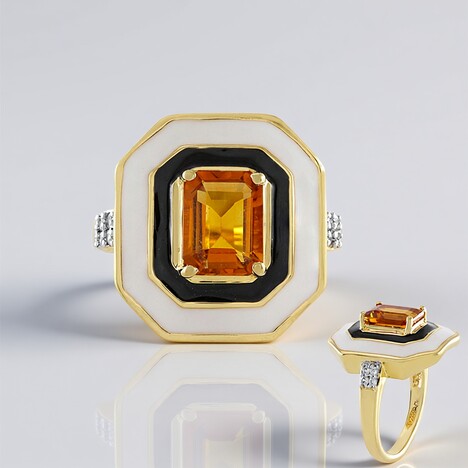 Anello in argento con Citrino Madeira (M de Luca)