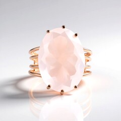 Anello in argento con Quarzo Rosa