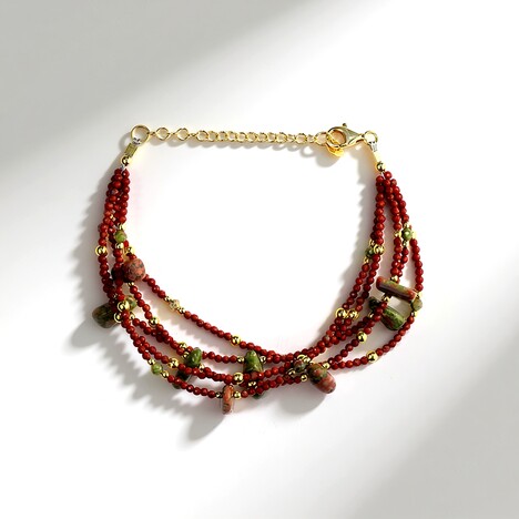 Bracciale in argento con Unakite (Riya)