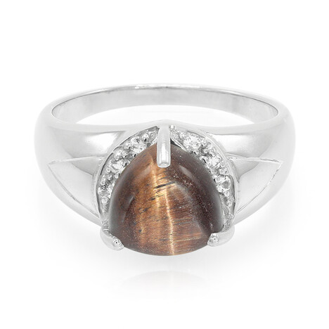 Rotes Tigerauge-Herren-Silberring