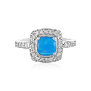 Äthiopischer Blauer Opal-Silberring
