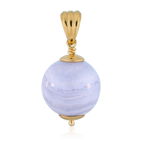 Zilveren hanger met een chalcedoon