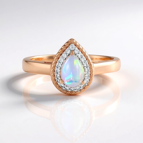 Anello in argento con Opale di Welo (Adela Silber)