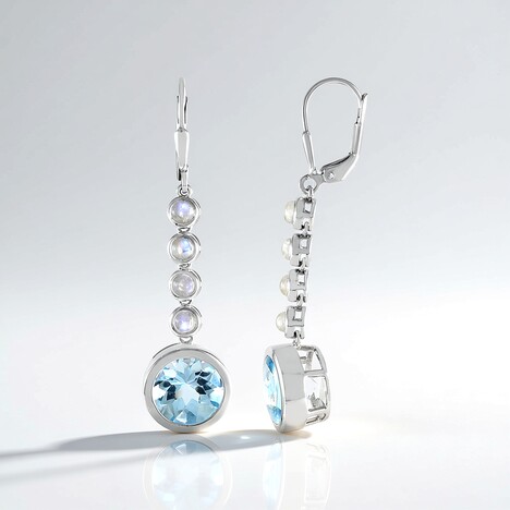 Orecchini in argento con Topazio Blu Cielo (KM by Juwelo)