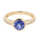 Gouden ring met een AAA tanzaniet (CIRARI)