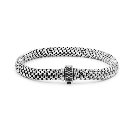 Schwarzer Spinell-Silberarmband (Nan Collection)