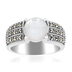 Anello in argento con Pietra di Luna Arcobaleno (Annette classic)