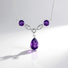 Collana in argento con Ametista Zambiana