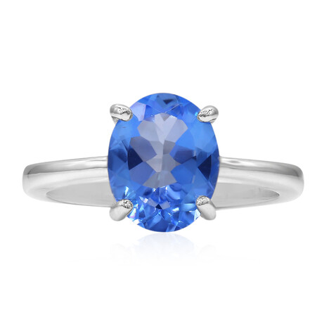 Bague en argent et Topaze Bleue Indigo