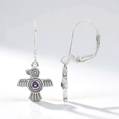 Boucles d'oreilles en argent et Améthyste