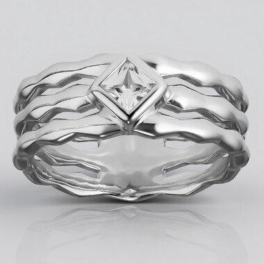 Anillo en plata con Zircón (de Melo)