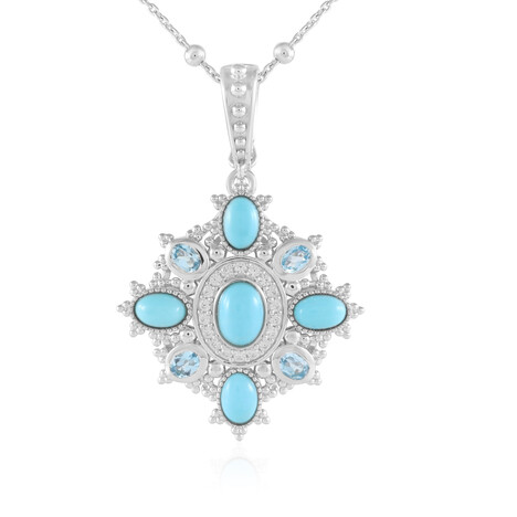 Zilveren halsketting met een Sleeping Beauty Turkoois (Dallas Prince Designs)