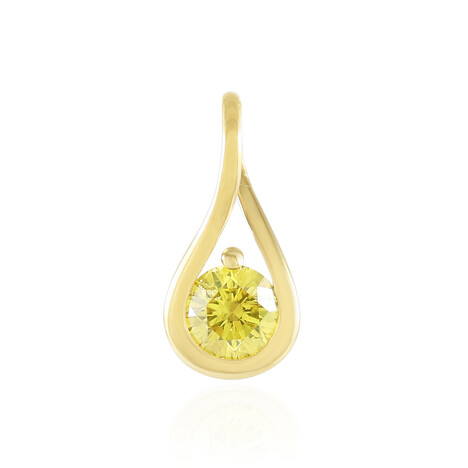 I2 Yellow Diamond Silver Pendant