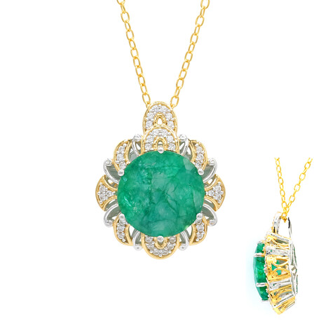 Collana in argento con Smeraldo pozzo D8 (Gems en Vogue)