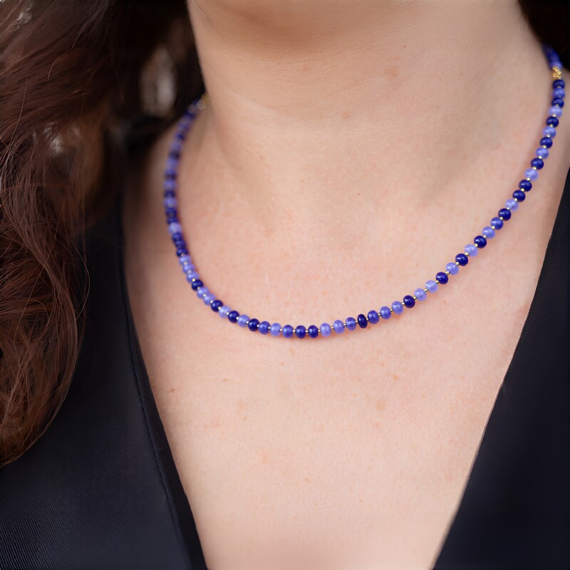 Collar en plata con Cuarzo azul (Riya)