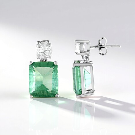 Orecchini in argento con Fluorite Verde