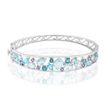 Brazalete en plata con Topacio azul cielo