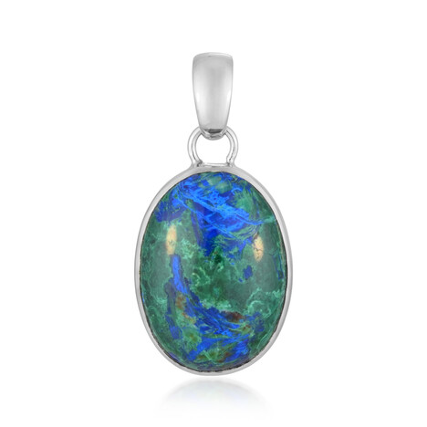 Ciondolo in argento con Malachite Azzurrite (Bali Barong)