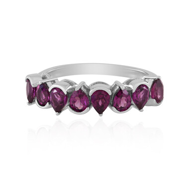 Magenta-Granat-Silberring