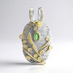 Ciondolo in argento con Tsavorite della Tanzania (MONOSONO COLLECTION)