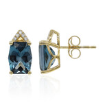 10K London Blue Topaz Gold Earrings