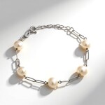 Bracciale in argento con Perla d'Acqua Dolce Bianca