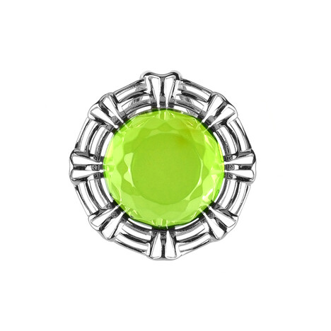 Ciondolo in argento con Ambra Verde Colombiana (dagen)