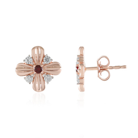 Noble Red Spinel Silver Earrings