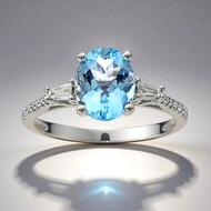 Anello in oro con Acquamarina Brasiliana (CIRARI)