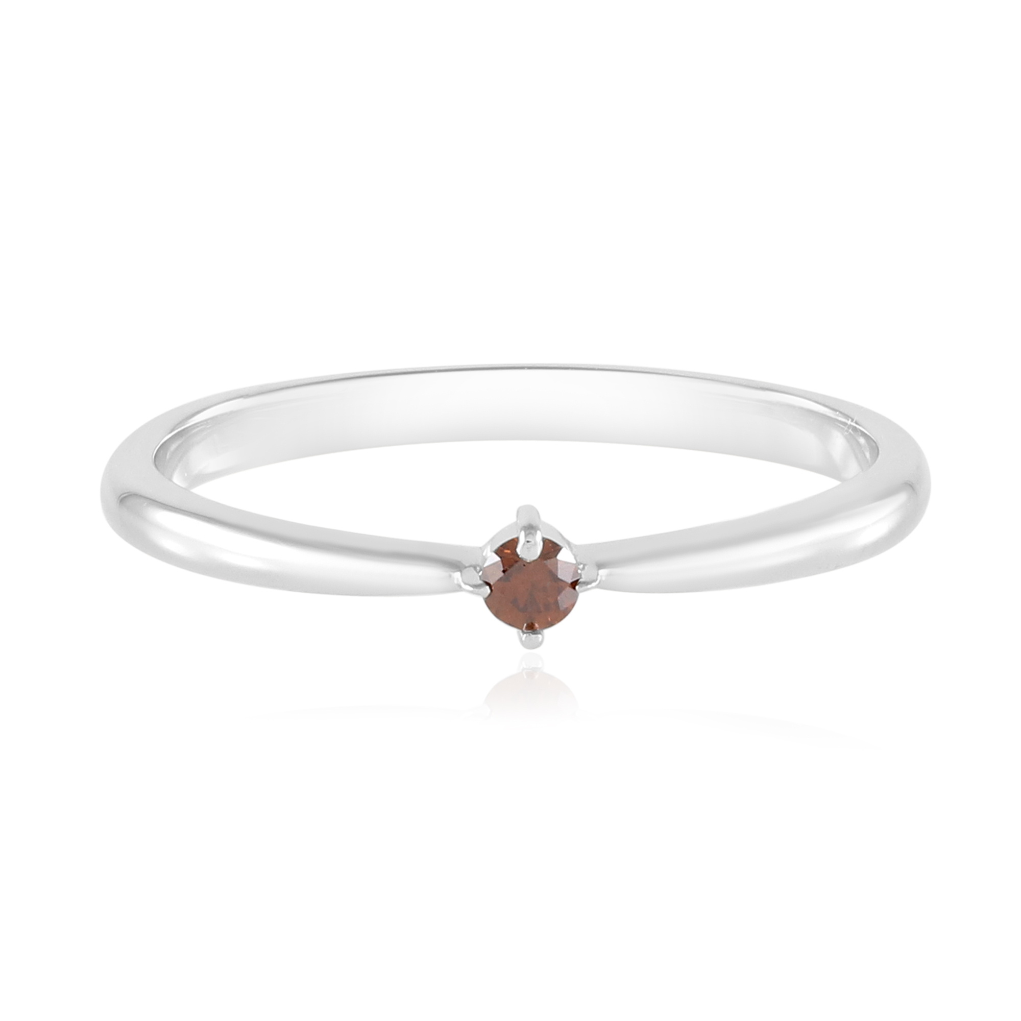 Cognac Diamond Sterling Silver Ring