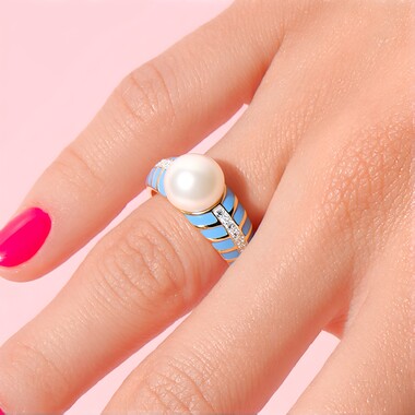 Anillo en plata con Perla blanca Freshwater (TPC)