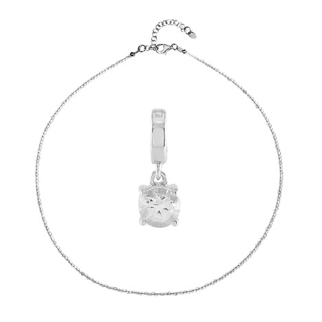 White Topaz Silver Set