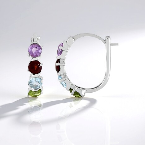 Boucles d'oreilles en argent et Améthyste