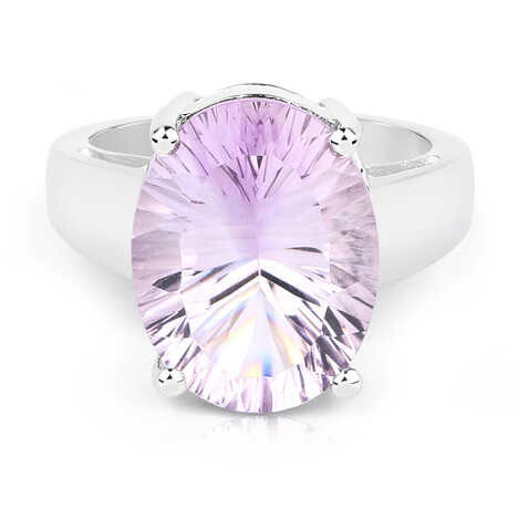 Bague en argent et Améthyste Rose de France