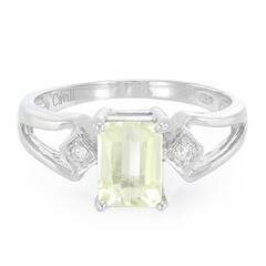 Bague en argent et Kunzite jaune canari