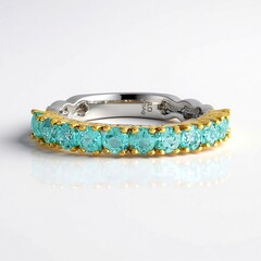 Anello in argento con Fluoroapatite Verde (Gems en Vogue)