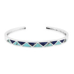 Zilveren armband met Blauwe Kingman Mohave Turkooisen (Jones Lee)