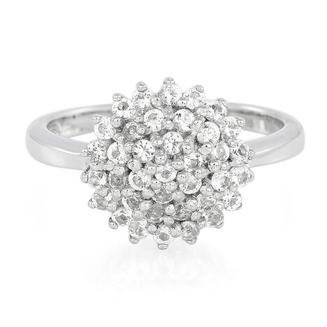 Weißer Topas-Silberring