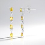 Orecchini in argento con Zaffiro Ceylon Giallo