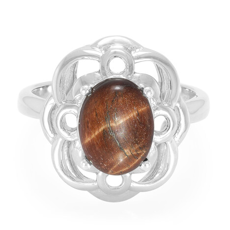 Anello in argento con Occhio di Tigre Rosso