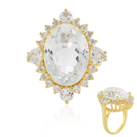 Zilveren ring met een witte topaas