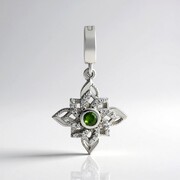 Russian Diopside Silver Pendant